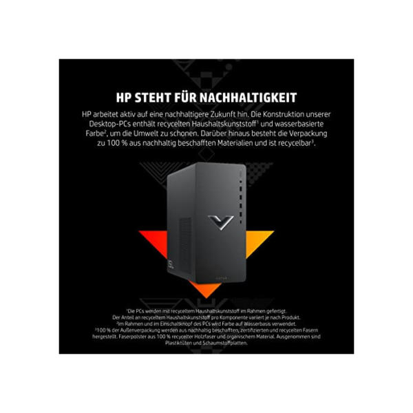 HP VICTUS Gaming PC, Intel Core i7-12700F, 16GB DDR4 RAM, 512GB SSD + 1TB HDD, NVIDIA GeForce RTX 3060Ti, Windows 11 Home, Schwarz