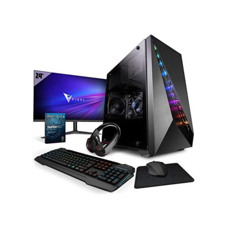 Vibox VI-48 Gaming PC - 22 Zoll Set Komplett - AMD Ryzen 3200GE 4GHz - Radeon Vega 8s - 16GB RAM - 2TB HDD - 240GB SSD - Windows 11 - WiFi 2TB HDD | 240GB SSD | 16GB RAM | W11 VTX-2W Komplett PC Set