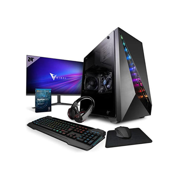 Vibox VI-48 Gaming PC - 22 Zoll Set Komplett - AMD Ryzen 3200GE 4GHz - Radeon Vega 8s - 16GB RAM - 2TB HDD - 240GB SSD - Windows 11 - WiFi 2TB HDD | 240GB SSD | 16GB RAM | W11 VTX-2W Komplett PC Set