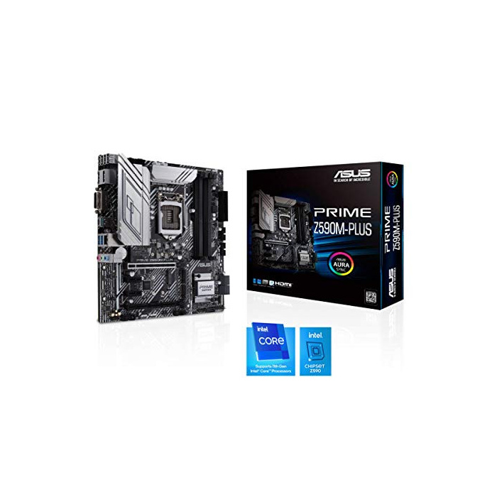 ASUS Prime Z590M-Plus Gaming Mainboard Sockel Intel LGA 1200 (Intel Z590, micro ATX, PCIe 4.0, USB 3.2 Gen 2x2, Thunderbolt 4, Aura Sync)