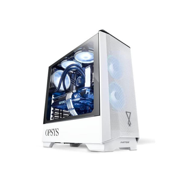 OPSYS Omnia Lite-V6 Weiß Gaming PC Computer mit Display und Tastatur, Maus (AMD Ryzen 5-5500, Geforce RTX 3060 Ti, 1 TB NVMe SSD, 1 TB HDD, 32 GB RAM, Windows 11)