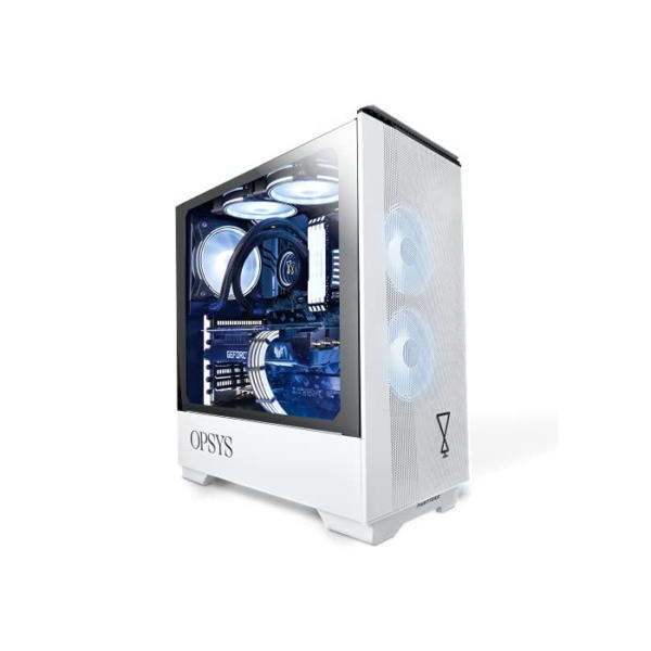 OPSYS Omnia Lite-V6 Weiß Gaming PC Computer mit Display und Tastatur, Maus (AMD Ryzen 5-5500, Geforce RTX 3060 Ti, 1 TB NVMe SSD, 1 TB HDD, 32 GB RAM, Windows 11)