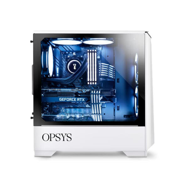 OPSYS Omnia Lite-V6 Weiß Gaming PC Computer mit Display und Tastatur, Maus (AMD Ryzen 5-5500, Geforce RTX 3060 Ti, 1 TB NVMe SSD, 1 TB HDD, 32 GB RAM, Windows 11)