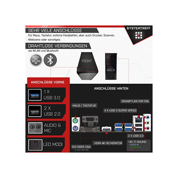 SYSTEMTREFF® PC System AMD Ryzen 5 3600 6x4.2GHz | Nvidia GeForce RTX 3070 Ti 8GB DX12 | 512GB M.2 NVMe + 1TB HDD | 16GB DDR4 RAM | WLAN Silent Desktop Computer Rechner für Büro Business Multimedia