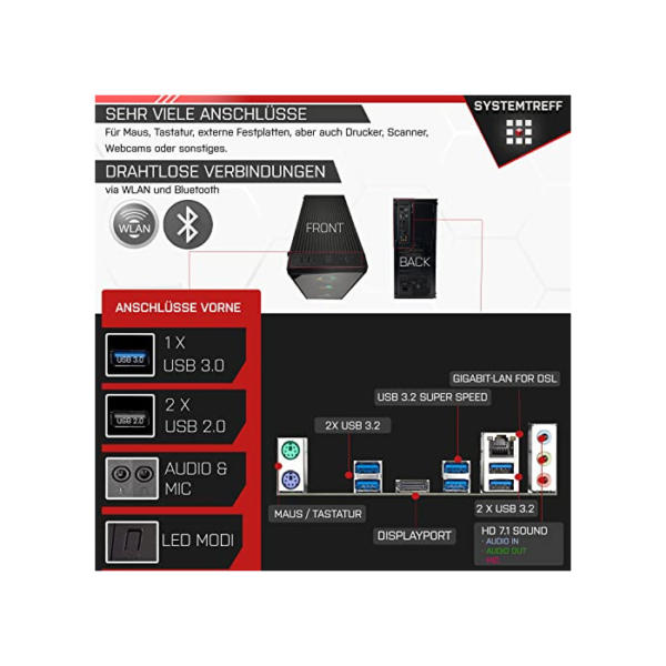 SYSTEMTREFF High-End Gaming PC Intel Core i9-11900K 8x5.3GHz | Nvidia GeForce RTX 4090 24GB DX12 | 1TB M.2 NVMe + 2TB HDD | 32GB DDR4 RAM | WLAN Desktop Computer Rechner für Gamer, Zocker & Streamer