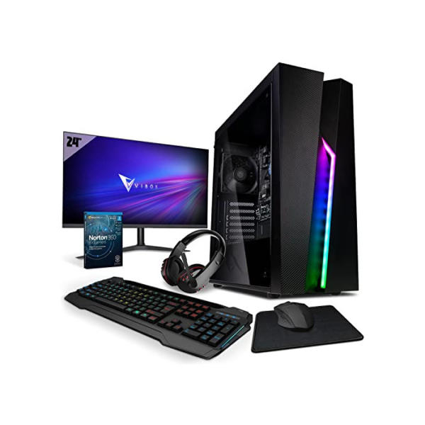 Vibox VI-14 Gaming PC - 22 Zoll Set Komplett - AMD Ryzen 3200GE 4GHz - Radeon Vega 8s - 8GB RAM - 2TB HDD - Windows 11 - WiFi 2TB HDD | 8GB RAM | W11 VTX-1 Komplett PC Set