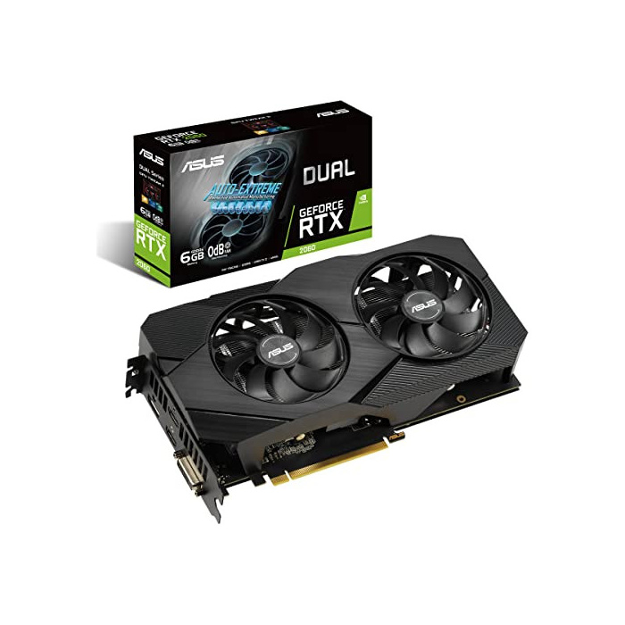 ASUS Dual Nvidia GeForce RTX 2060 6GB EVO Gaming Grafikkarte (GDDR6 Speicher, PCIe 3.0, 1x HDMI 2.0b, 1x DVI, 1x DisplayPort 1.4, DUAL-RTX2060-6G-EVO)