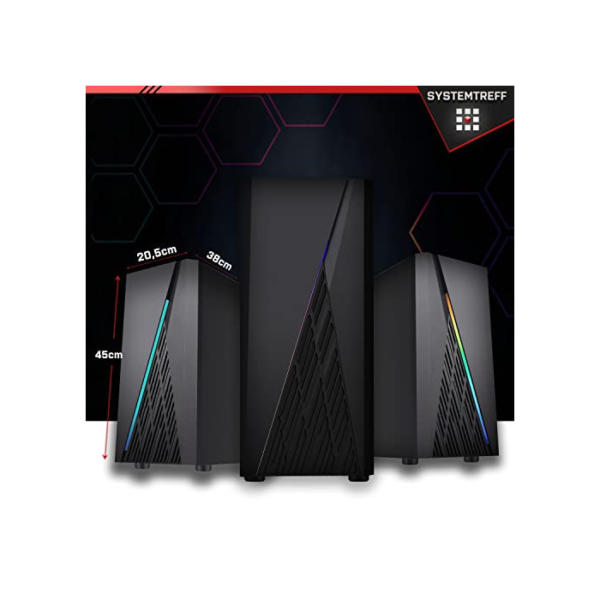 SYSTEMTREFF Gaming PC AMD Ryzen 5 5600X 6x4.6GHz | Nvidia GeForce RTX 3060 8 GB DX12 | 1TB M.2 NVMe + 1TB HDD | 32GB DDR4 RAM | WLAN Desktop Computer Rechner für Gamer, Zocker & Streamer