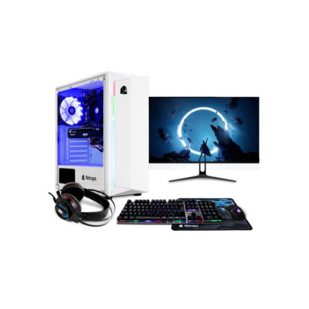 NitroPC - Pack Silver Plus | Gaming PC komplett Set (Intel i5 11400 6/12 4.4GHz, GTX 1650 4GB, RAM 16GB, SSD 480GB + HDD 1TB, Windows 11, RGB | WiFi, 22