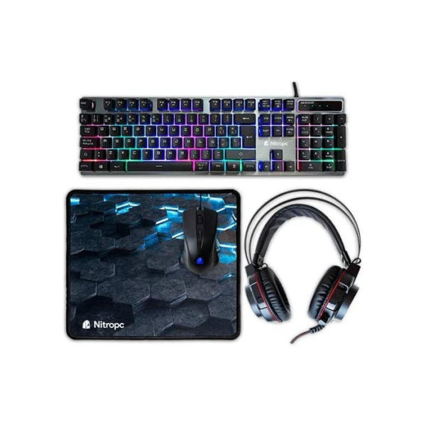NitroPC - Pack Silver Plus | Gaming PC komplett Set (Intel i5 11400 6/12 4.4GHz, GTX 1650 4GB, RAM 16GB, SSD 480GB + HDD 1TB, Windows 11, RGB | WiFi, 22