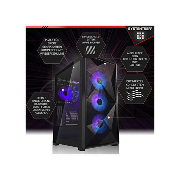 SYSTEMTREFF High-End Gaming PC AMD Ryzen 9 5900X 12x4.8GHz | Nvidia GeForce RTX 4090 24GB DX12 | 2TB M.2 NVMe + 2TB HDD | 32GB DDR4 RAM | WLAN Desktop Computer Rechner für Gamer, Zocker & Streamer