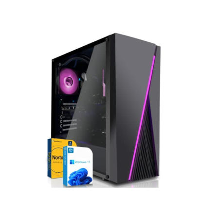 SYSTEMTREFF® Basic Gaming PC AMD Ryzen 5 PRO 4650G 6x4.3GHz | AMD RX Vega 7 4K HDMI DX12 | 256GB M.2 NVMe + 1TB HDD | 16GB DDR4 RAM | WLAN Desktop Computer Rechner für Gamer, Zocker