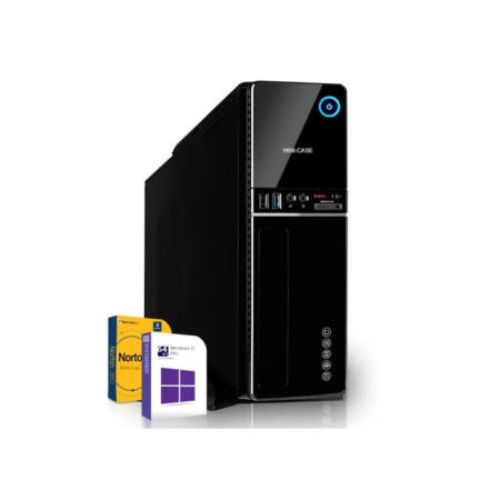 SYSTEMTREFF® Mini Office PC AMD Ryzen 3 4300G 4x4GHz | AMD RX Vega 6 4K HDMI DX12 | 256GB M.2 NVMe + 500GB HDD | 8GB DDR4 RAM | WLAN Silent Desktop Computer Rechner für Büro Business Multimedia
