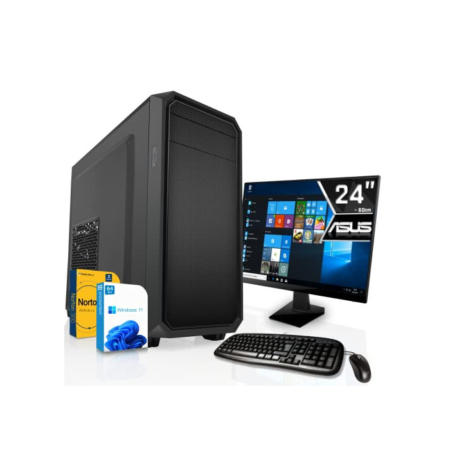 SYSTEMTREFF Office Komplett PC Set AMD Ryzen 5 PRO 4650G 6x4.2GHz | AMD RX Vega 7 4K DX12 | 256GB M.2 NVMe + 1TB HDD | 8GB DDR4 RAM | Silent Desktop Paket Computer Rechner für Büro Business Multimedia