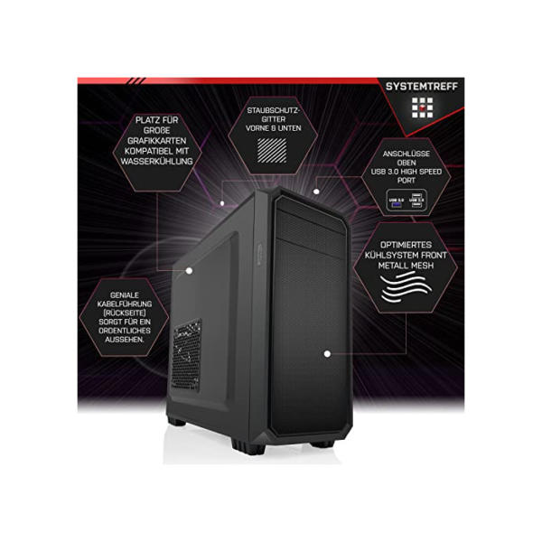 SYSTEMTREFF® Office Komplett PC Set Intel Core i7-10700KF 8x3.8GHz | Nvidia Geforce GT 710 2GB | 256GB M.2 NVMe + 1TB HDD | 8GB DDR4 RAM | Desktop Paket Computer Rechner für Büro Business Multimedia
