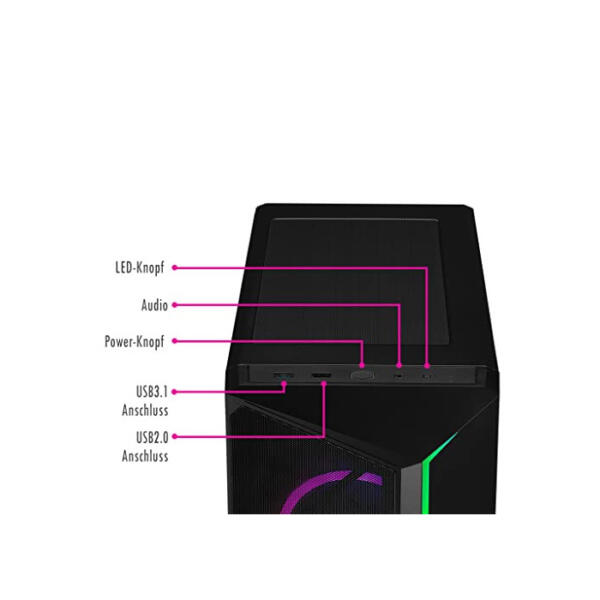 KRAFTPC Gaming Pc AMD Ryzen9 5900X 12X 3,7 GHz (Turbotakt: 4,8 GHz) GeForce RTX4070Ti 12GB | 64GB DDR4 RAM | 1TB M.2 NVME SSD | 2TB HDD | WLAN | Win11 | Gamer PC
