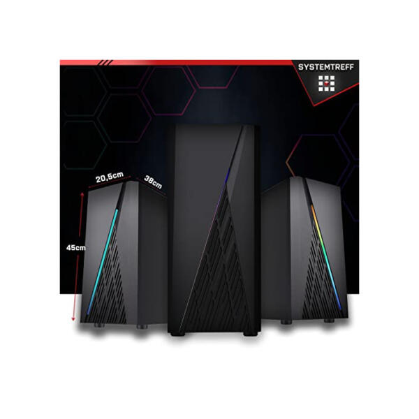 SYSTEMTREFF Gaming PC AMD Ryzen 5 4500 6x4.1GHz | Nvidia RTX 3050 8GB DX12 | 512GB M.2 NVMe + 2TB HDD | 16GB DDR4 RAM | WLAN Desktop Computer Rechner für Gamer, Zocker & Streamer