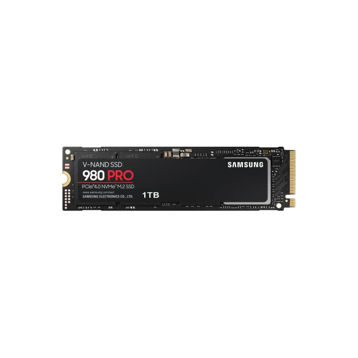 Samsung 980 PRO NVMe M.2 SSD, 1 TB, PCIe 4.0, 7.000 MB/s Lesen, 5.000 MB/s Schreiben, Interne SSD für Gaming und Videobearbeitung, MZ-V8P1T0BW