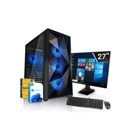 SYSTEMTREFF Gaming Komplett PC Set Intel Core i9-12900K 16x5.2GHz | Nvidia GeForce RTX 4090 24GB DX12 | 2TB M.2 NVMe + 2TB HDD | 32GB DDR5 RAM | WLAN Desktop Paket Computer für Gamer, Gaming