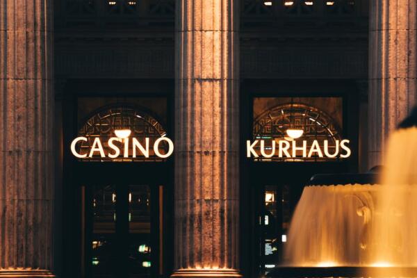 entrance to casino in kurhaus complex in wiesbaden germany