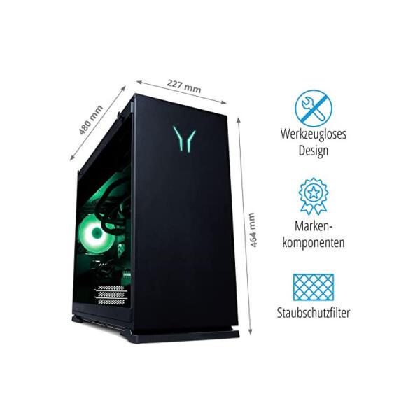 MEDION ERAZER Hunter X20 High-End Gaming Desktop PC (Intel Core i9-12900KF, 32GB DDR5 RAM, NVIDIA GeForce RTX 3080 Ti 12GB GDDR6X, 2TB PCIe SSD, 2TB HDD, Win 11 Home)