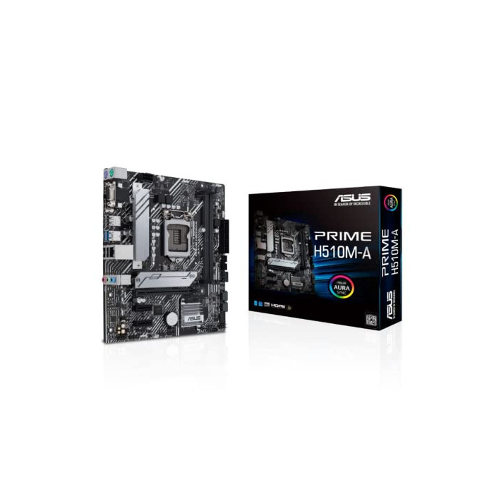 ASUS Prime H510M-A Gaming Mainboard Sockel Intel LGA1200 (mATX, M.2, USB 3.2 Gen 1 Typ-A, Intel 1Gbit/s Ethernet, PCIe 4.0, AURA-Gen-2-Header)