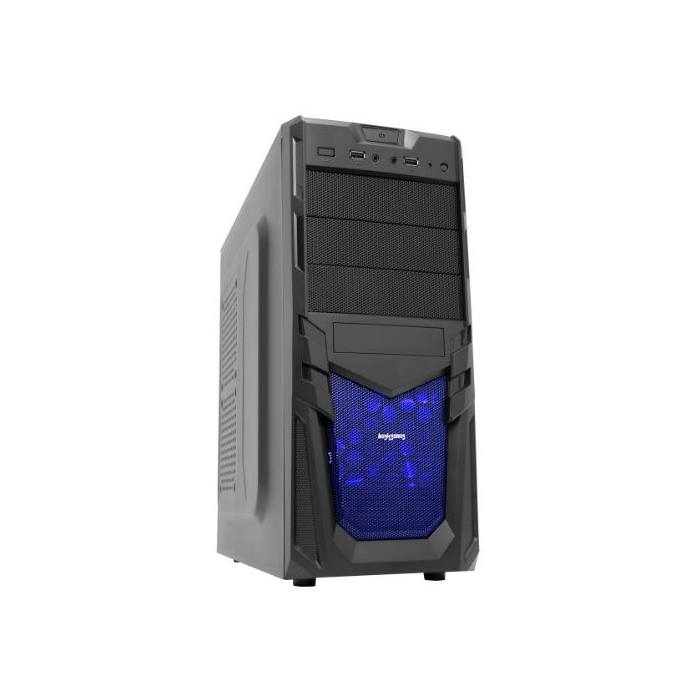 CiT Venom Mesh Gaming PC-Gehäuse mit schwarzem Inneren und blauem 12 cm LED Lüfter