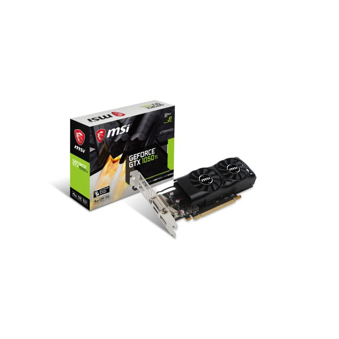 MSI GeForce GTX 1050 TI 4GT LP 4GB Nvidia GDDR5 1x HDMI, 1x DP, 1x DL-DVI-D, 2 Slot Low Proflie, Afterburner OC, Nvidia G-Sync, Grafikkarte, schwarz