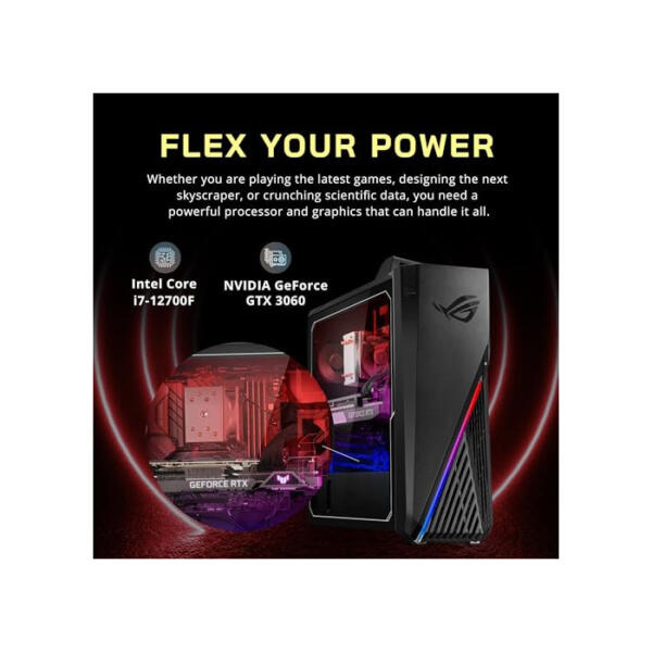 ASUS 2022 ROG Gaming Desktop, Intel Core i7-12700F Prozessor, 64GB DDR4 RAM, 4TB PCIe SSD + 4TB HDD, NVIDIA GeForce RTX 3060 12G DDR6, Win 11 Pro, schwarz, 32GB Snowbell USB Karte 64GB RAM | 4TB PCIe SSD + 4TB HDD