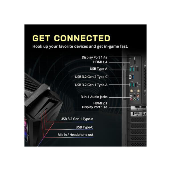 ASUS 2022 ROG Gaming Desktop, Intel Core i7-12700F Prozessor, 64GB DDR4 RAM, 4TB PCIe SSD + 4TB HDD, NVIDIA GeForce RTX 3060 12G DDR6, Win 11 Pro, schwarz, 32GB Snowbell USB Karte 64GB RAM | 4TB PCIe SSD + 4TB HDD