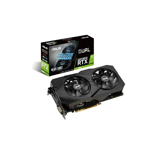 ASUS Dual Nvidia GeForce RTX 2060 6GB EVO Gaming Grafikkarte (GDDR6 Speicher, PCIe 3.0, 1x HDMI 2.0b, 1x DVI, 1x DisplayPort 1.4, DUAL-RTX2060-6G-EVO)