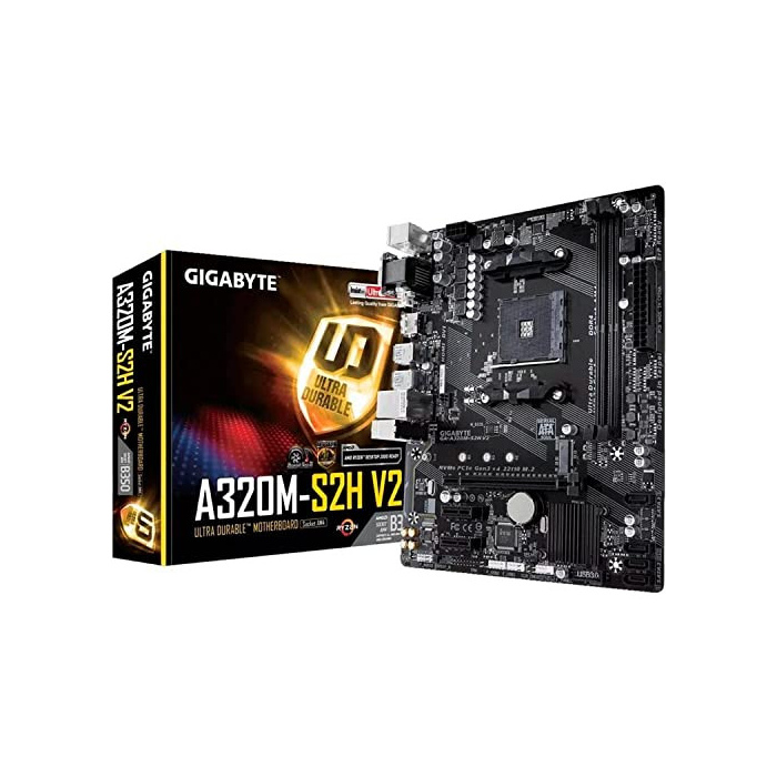 GIGABYTE GA-A320M-S2H (AMD Ryzen AM4/MicroATX/2xDDR4/HDMI/Realtek ALC887/3xPCIe/USB3.1 Gen 1/LAN/Motherboard)