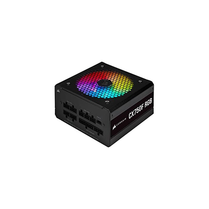 Corsair CX750F RGB, 80 PLUS Bronze Vollständig Modulares ATX-Netzteil (80 PLUS Bronze-Zertifizierte, 120-mm-RGB-Lüfter, Optimiert für Leisen Betrieb, 105 °C Kondensatoren, Kompaktes Gehäuse), Schwarz
