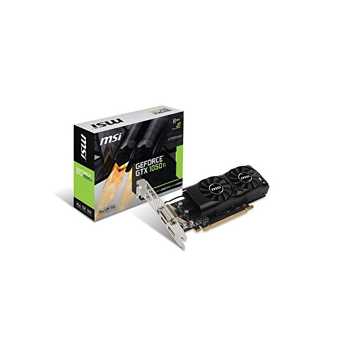 MSI GeForce GTX 1050 TI 4GT LP 4GB Nvidia GDDR5 1x HDMI, 1x DP, 1x DL-DVI-D, 2 Slot Low Proflie, Afterburner OC, Nvidia G-Sync, Grafikkarte, schwarz