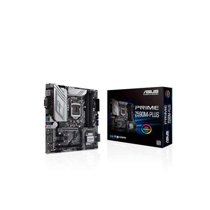 ASUS Prime Z590M-Plus Gaming Mainboard Sockel Intel LGA 1200 (Intel Z590, micro ATX, PCIe 4.0, USB 3.2 Gen 2x2, Thunderbolt 4, Aura Sync)