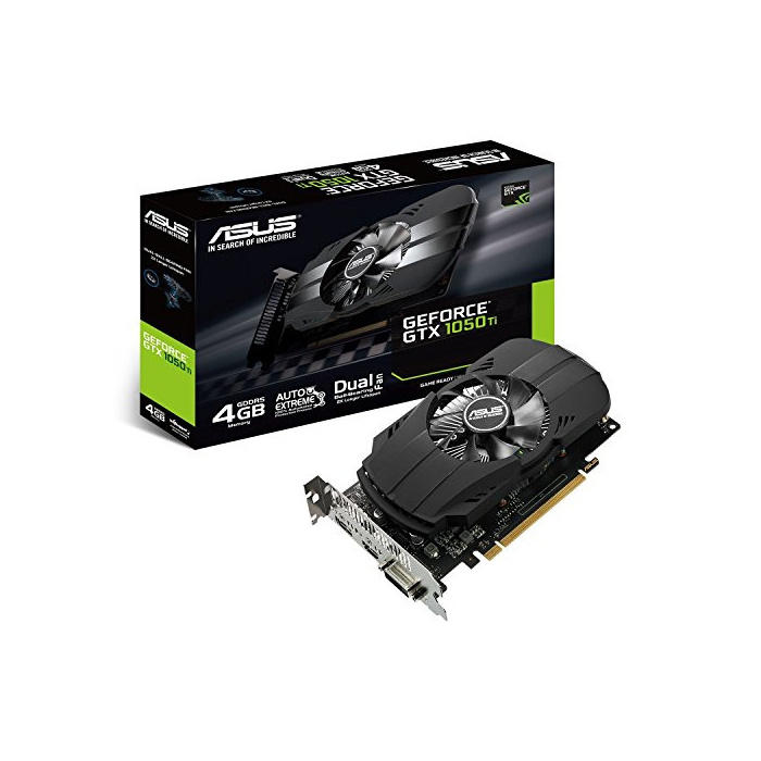 Asus PH-GTX1050TI-4G Nvidia GeForce Grafikkarte (PCIe 3.0, 4GB DDR5 Speicher, HDMI, DVI, DisplayPort)