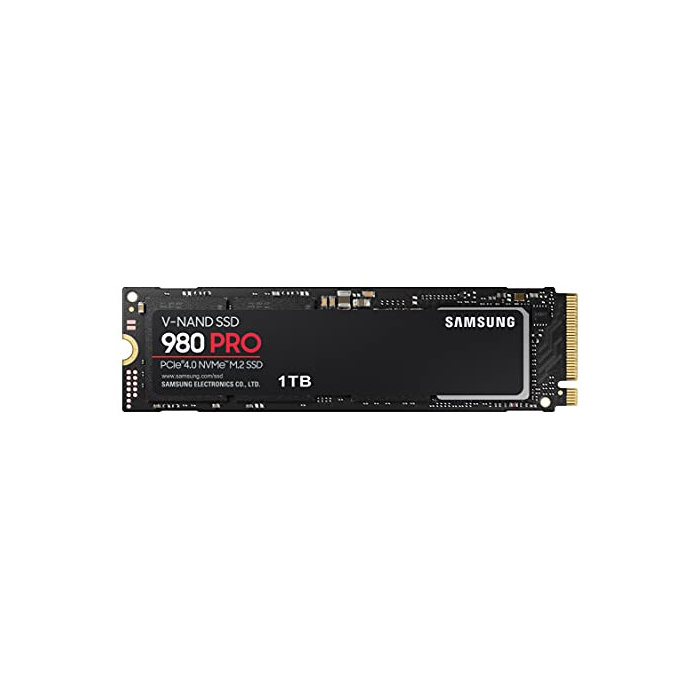 Samsung 980 PRO NVMe M.2 SSD, 1 TB, PCIe 4.0, 7.000 MB/s Lesen, 5.000 MB/s Schreiben, Interne SSD für Gaming und Videobearbeitung, MZ-V8P1T0BW