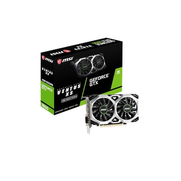 MSI NVIDIA GeForce GTX 1650 D6 Ventus XS OC Grafikkarte '4GB GDDR6, 1620MHz, 128-bit, PCI Express x16 Gen 3, DisplayPort, HDMI, DVI-D, Dual Fan Cooling System'